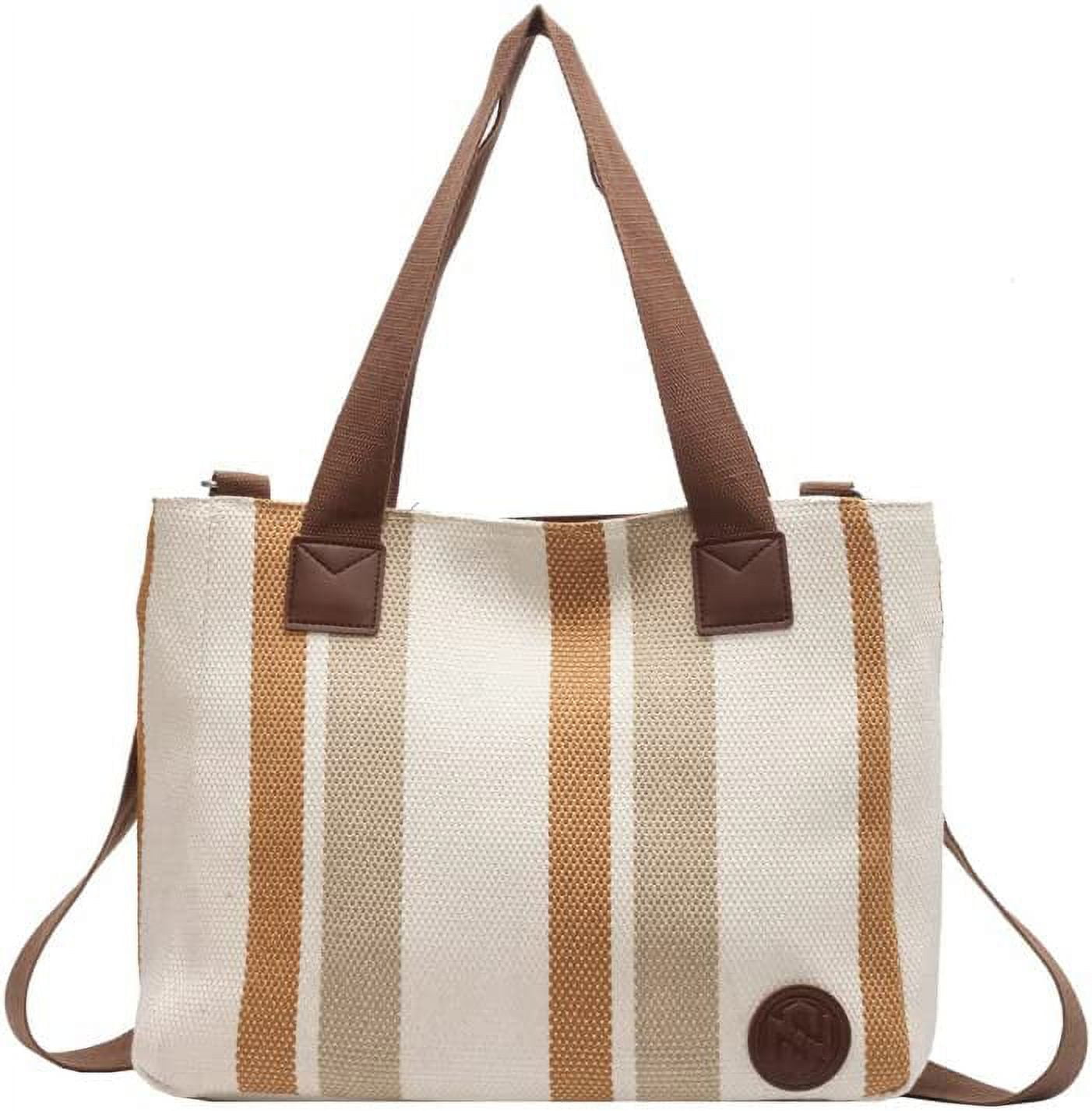 Subtle Hippie Style Peace Brown Cotton Bag, Purses-Bags, Beige