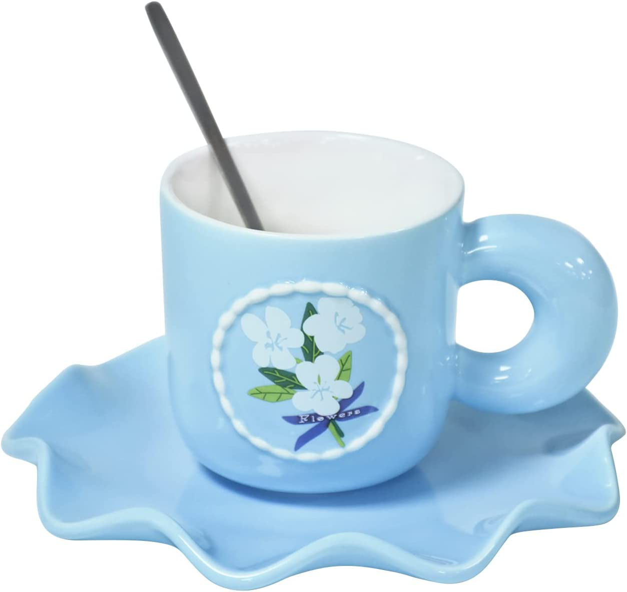 Kawaii Ceramic Tea Cup Nordic Funny Reusable Espresso Coffee Cup Girls Cute Vaso  Termico Cafe Para Llevar Porcelain Tea Set - AliExpress