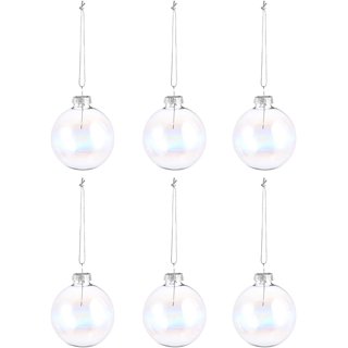 Clear Iridescent Glass Christmas Ornaments