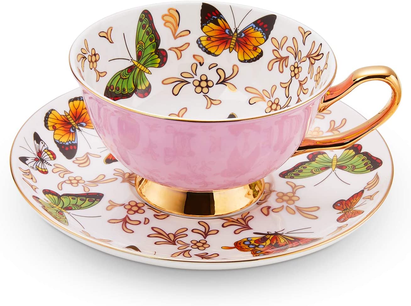 DanceeMangoos Coffee Cup Mug with Saucer for Latte, Cappuccino Tea with