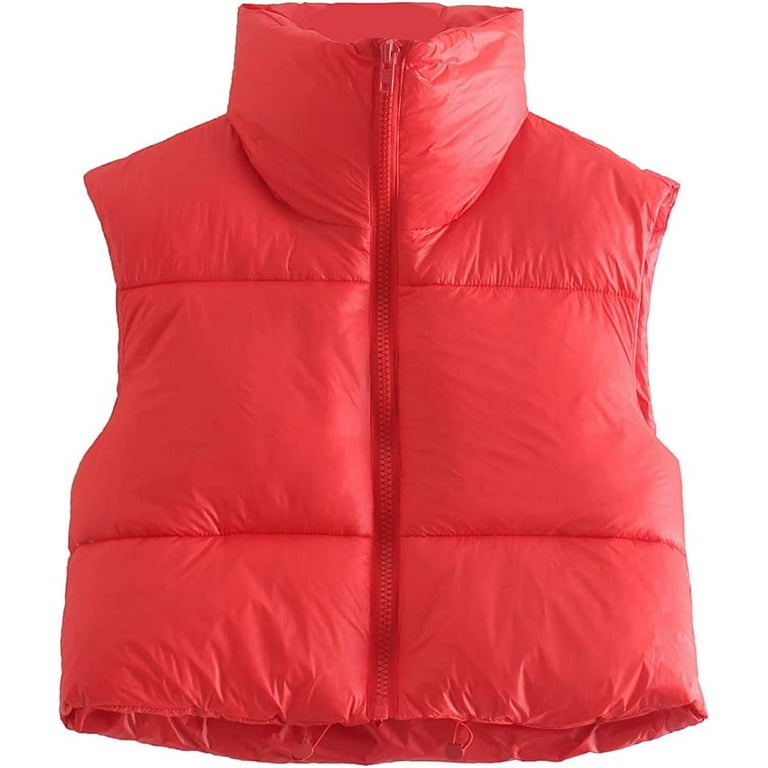 DanceeMangoos Cropped Puffer Vest for Women Puffer Vest Women Zip Up Puffer  Jackets Y2k Jacket Vest