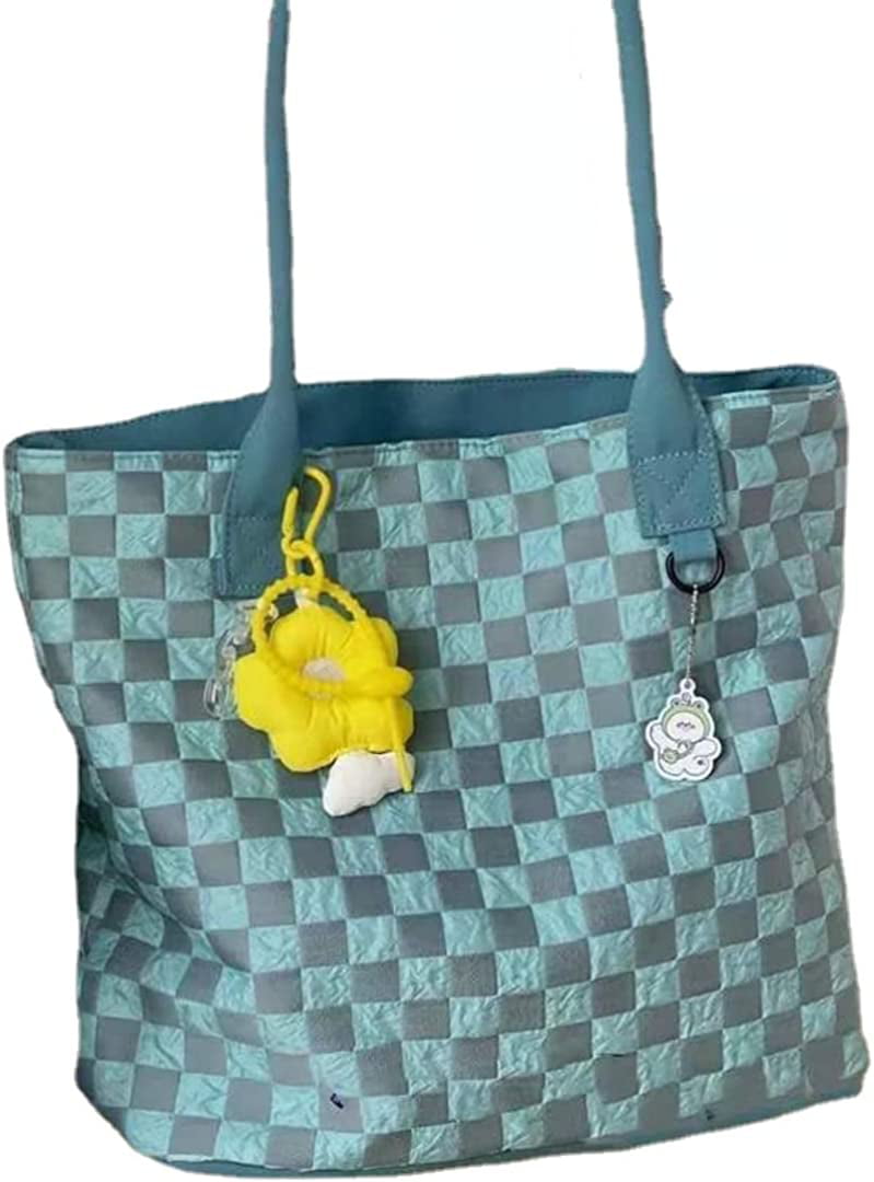 Danceemangoos Cute Tote Bags Aesthetic Tote Bag Aesthetic Y2K Bag Canvas Tote Bag Y2K Accessories Y2K Purse, Adult Unisex, Size: Large, Blue