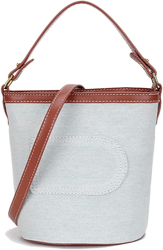 DanceeMangoos Denim Bucket Bag For Women TopHandle Trendy Boho Jean