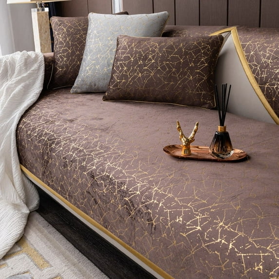 DanceeMangoos European High-end Sofa Covers Luxury Chenille Universal Non-slip Leather Sofa Cushion Furniture Protector Living Room Slipcovers