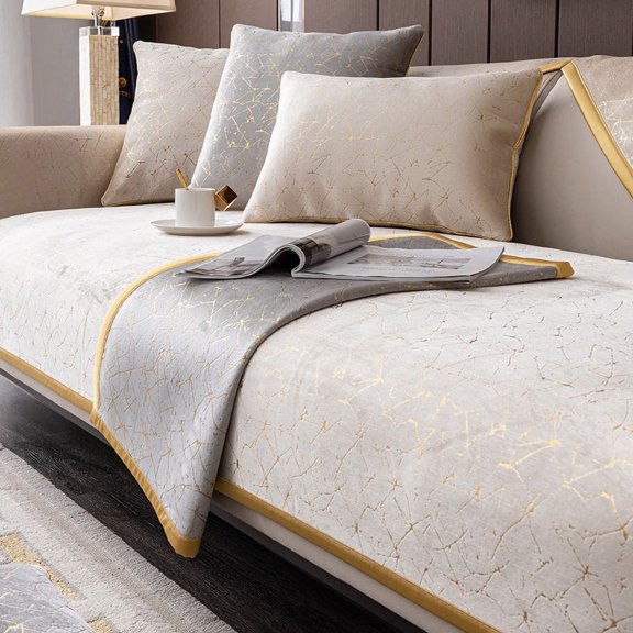DanceeMangoos European High-end Sofa Covers Luxury Chenille Universal Non-slip Leather Sofa Cushion Furniture Protector Living Room Slipcovers