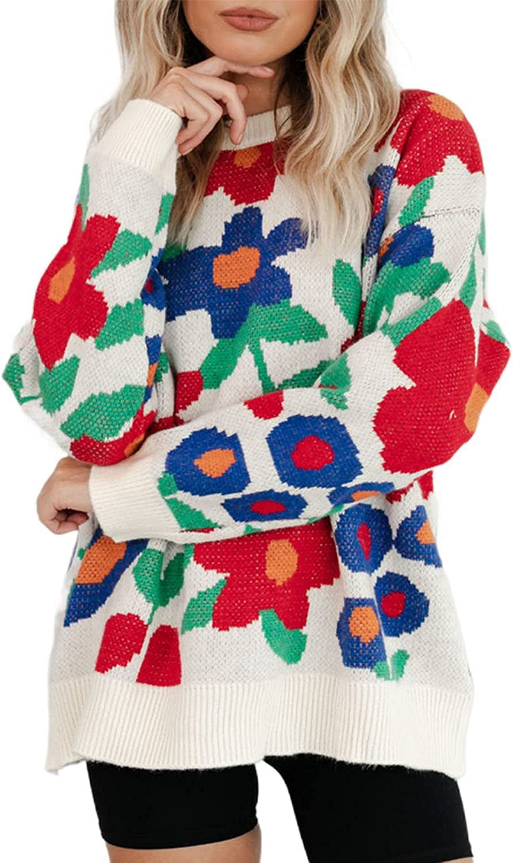 DanceeMangoos Fairycore Clothing Women Y2K Floral Knit Sweater