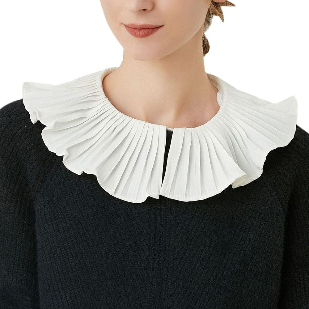 Women's Fake Collar - Detachable White Cotton Faux Dickie For Sweaters & Tops (14.17×13.39 In)