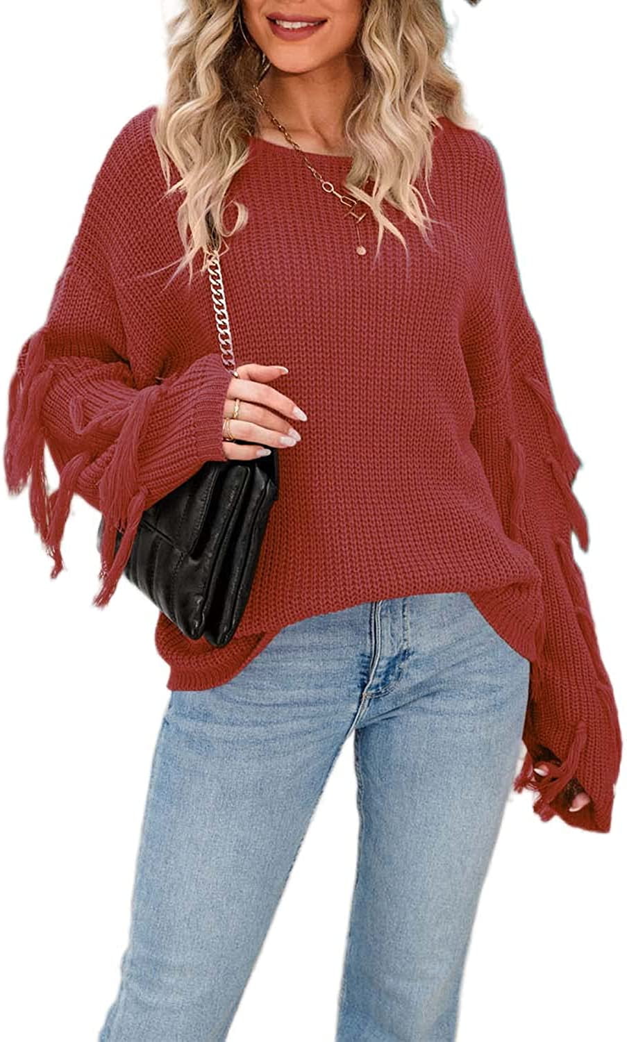 Oversized fringe clearance sweater