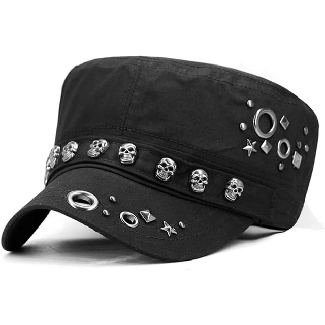 DanceeMangoos Goth Hat Aesthetic Hat Military Hat Cadet Hat Goth