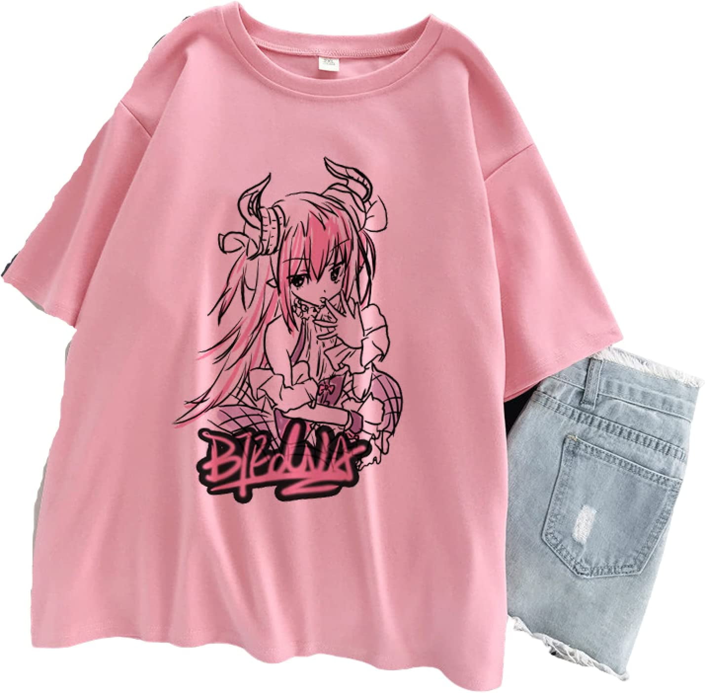 Short-sleeved Anime Kawaii Clothes Spring And Autumn Hip-hop Japanese  Female Loose Harajuku Female T-shirt Girl Clothes - T-shirts - AliExpress