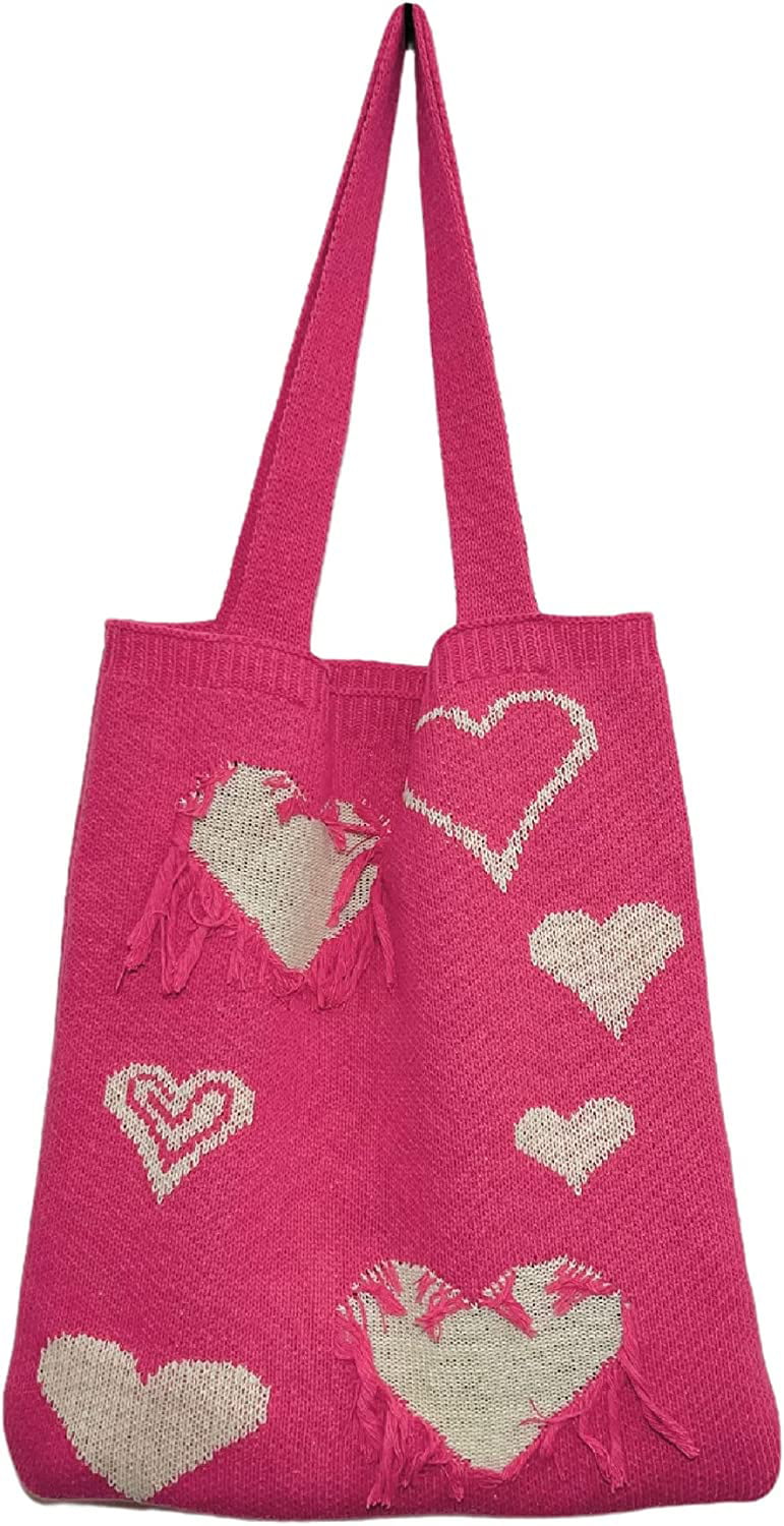  ZTGD Women Tote Bag Y2K Aesthetic Heart Tote Bags for School  Grunge Cute Crochet Tote Bags Teen Girls Trendy Stuff Apricot : Clothing,  Shoes & Jewelry