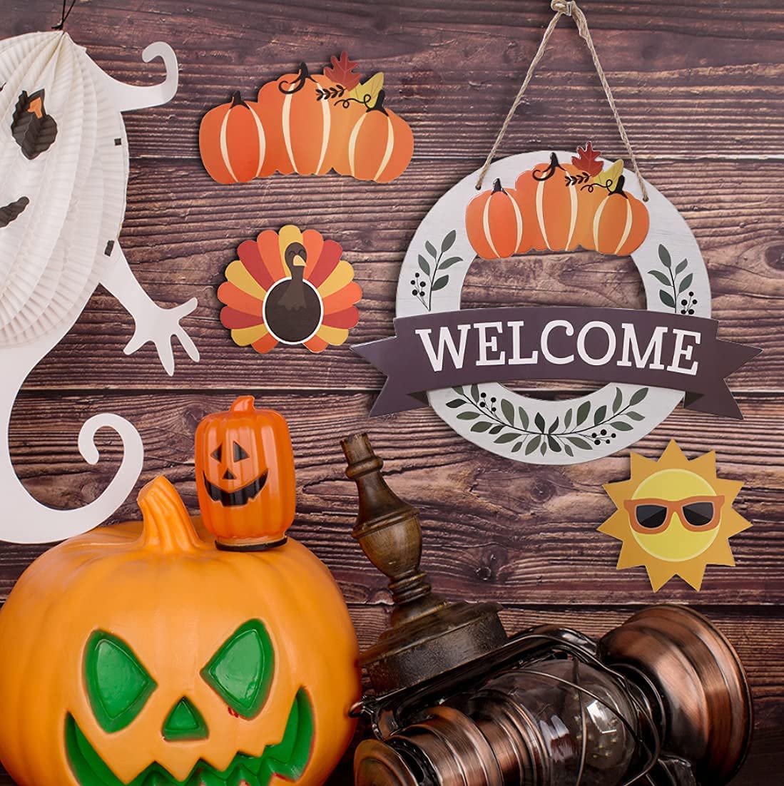 DanceeMangoos Interchangeable Sign for Front Door, Seasonal