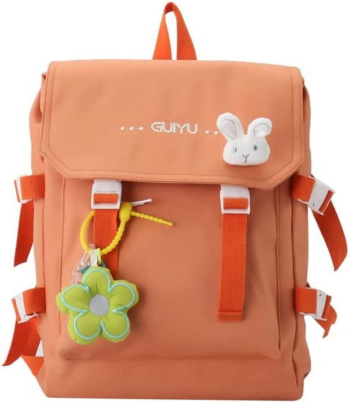 DanceeMangoos 4Pcs Kawaii Canvas School Backpack with Pendant, Aesthetic  Laptop Shoulders Ita Bag, Japanese School Supplies Stationary for Back to  School (Green) 