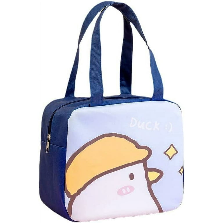 DanceeMangoos Kawaii Lunch Bag Cute Cartoon Lunch Box Japanese Aesthetic  Multi-Pockets Insulated Tote Bag for Back to School Supplies Accessories