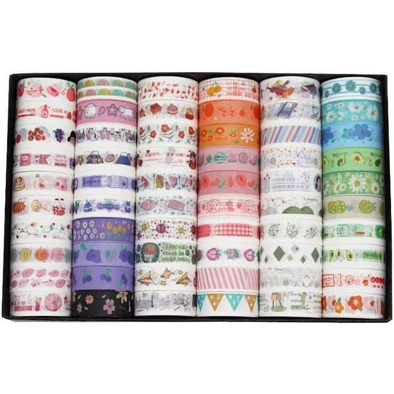 DanceeMangoos Kawaii Washi Tape Set - 60 Rolls Cute Washi Paper Masking  Tape Set, DIY Decorative Stickers for Journaling, Scrapbooking, Crafts,  School Stuff for Back to School 