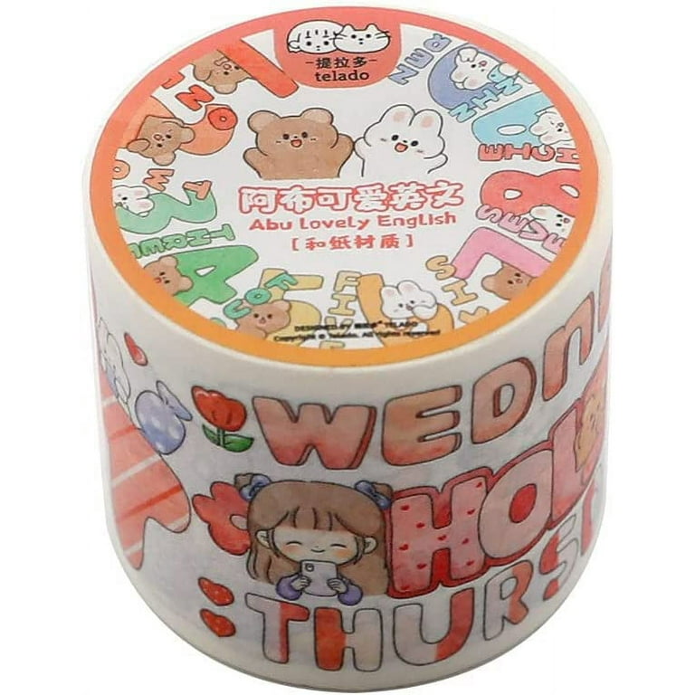 40PCS Cartoon Book Reusable Release Paper Washi Tape Stickers Journal Craft  DIY