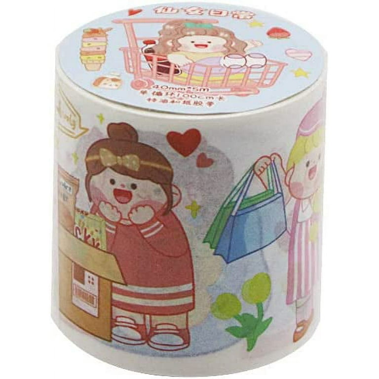 Danceemangoos Kawaii Washi Tape Set - 7 Packs Cute Washi Paper Masking Tape Set, DIY Decorative Sticker for Journaling, Scrapbooking, Crafts, School