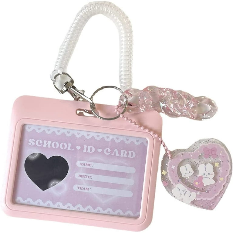 5pcs /lot Korea Kpop Photocards Protector Storage Bag Transparent Sleeves  Card Holder With Chain School Korean Stationery