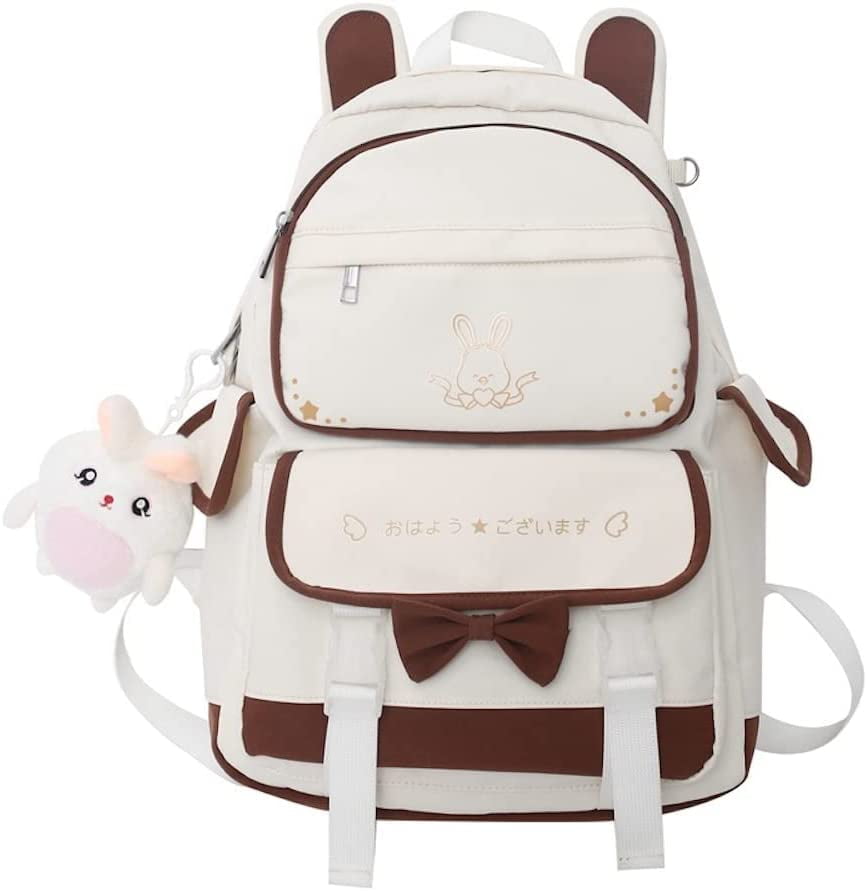DanceeMangoos Large Kawaii Bunny Ear Backpack for School Girls Cute