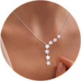 thumbnail image 1 of DanceeMangoos Lariat Star Necklace for Women: Dainty Silver/Gold Star Y Necklace for Women 14K Gold Plated Cubic Zirconia Star Pendant Necklace Pearl Drop Cute Jewelry for Women Trendy Prom, 1 of 7