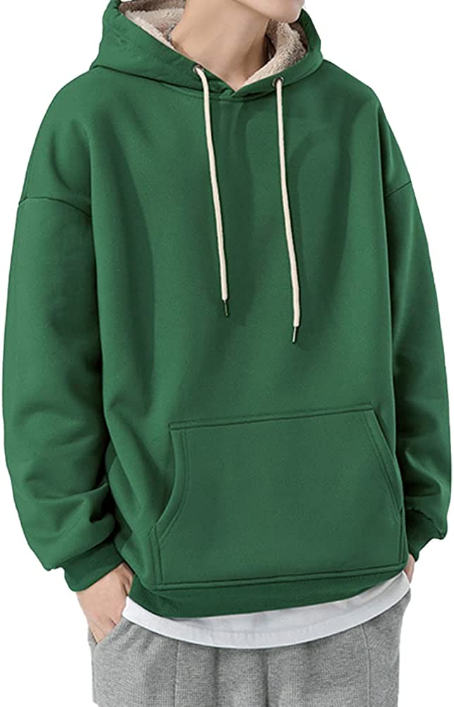 DanceeMangoos Men SherpaLined Pullover Hoodie Adult Boys Fleece Hooded