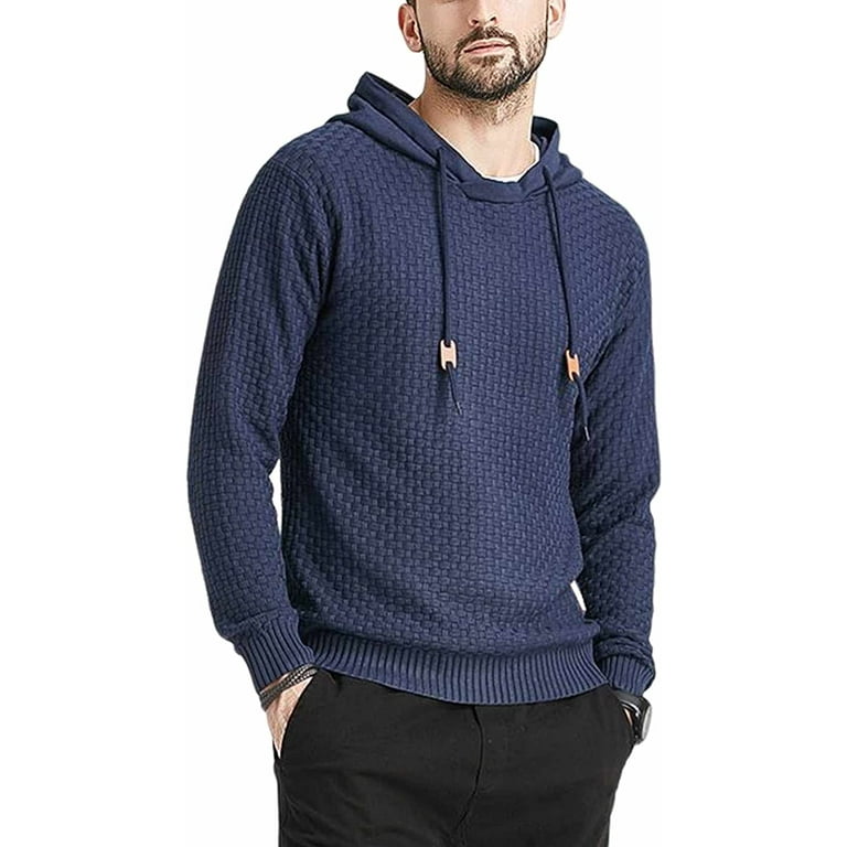 Mens Knit Hoodie Kintted Sweaters Essentials Hoodies Long Sleeves