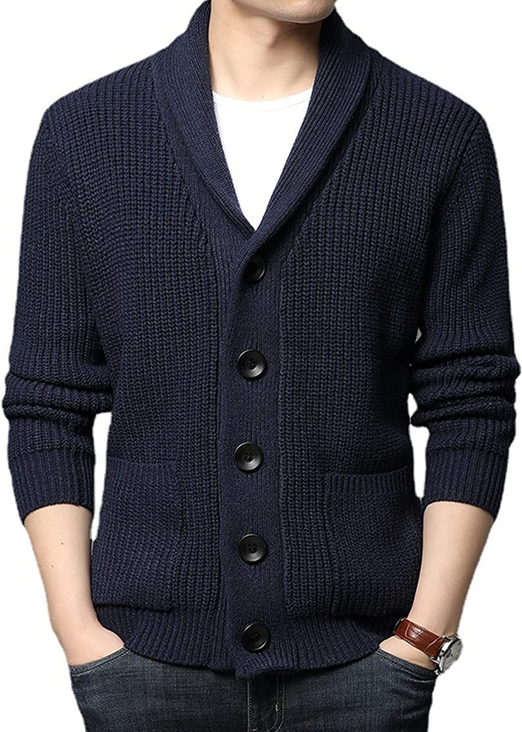 Black shawl cheap collar sweater