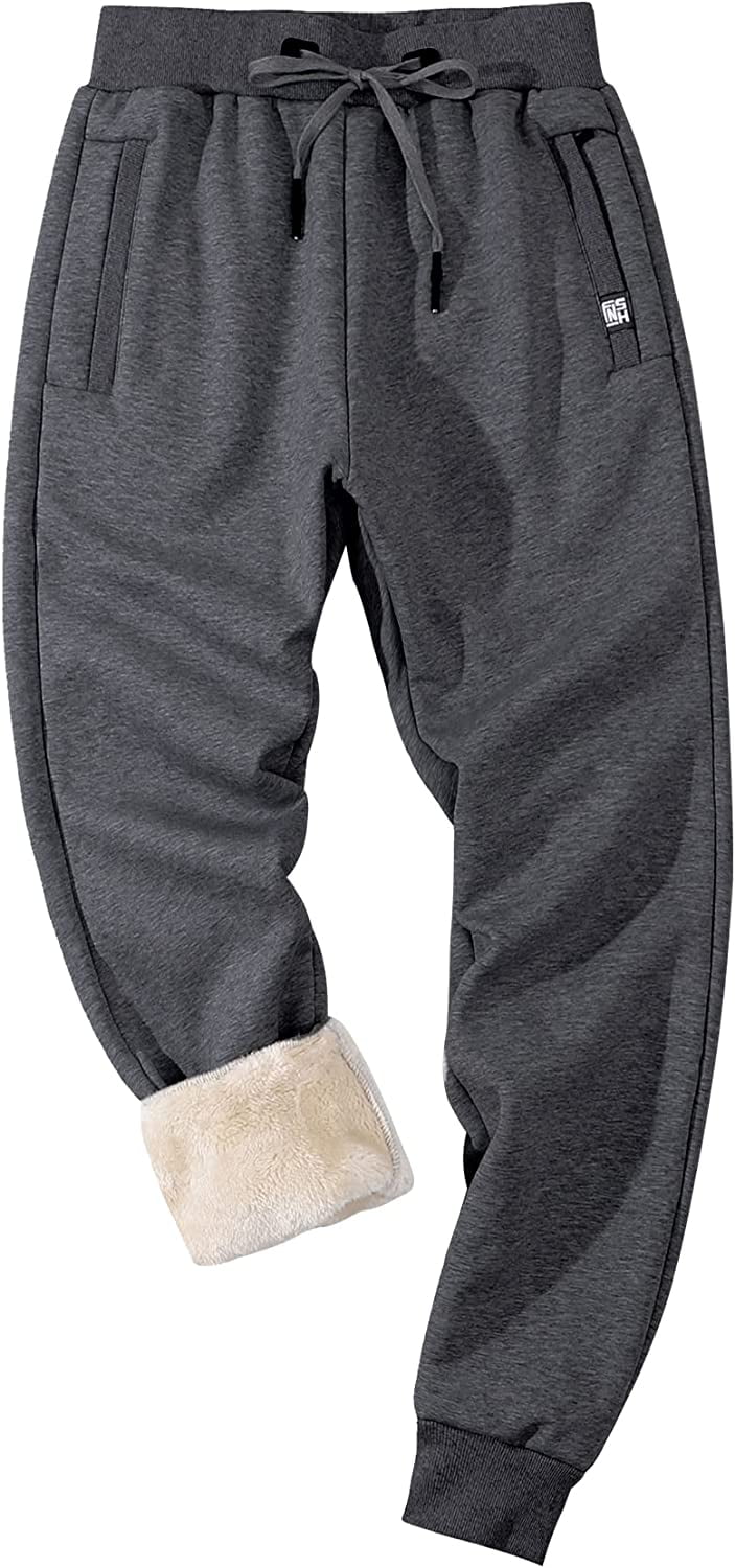 Ardene Sherpa-Lined Sweatpants in Light Grey, Size, Polyester