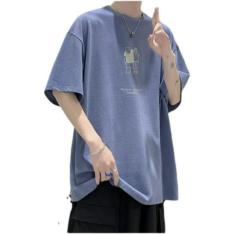 DanceeMangoos Mens 90s Vintage Oversize Shirts Y2K Grunge Cartoon Printed  Tee Short Sleeves Harajuku Streetwear Cyber Punk Top Tshirt 