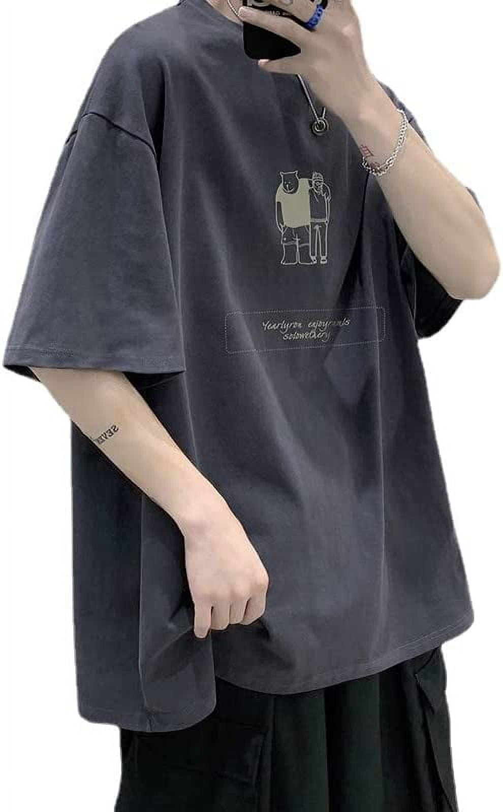 Oversized T Shirts for Men Women Y2k Vintage 90s Boyfriend Tees Baggy  Summer Casual Cotton Plain Shirts Grunge Tops