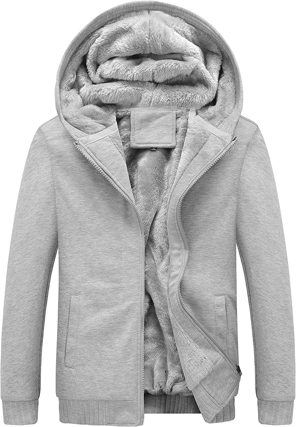 DanceeMangoos Mens Zip Up Hoodies Winter Heavyweight Jackets Sherpa