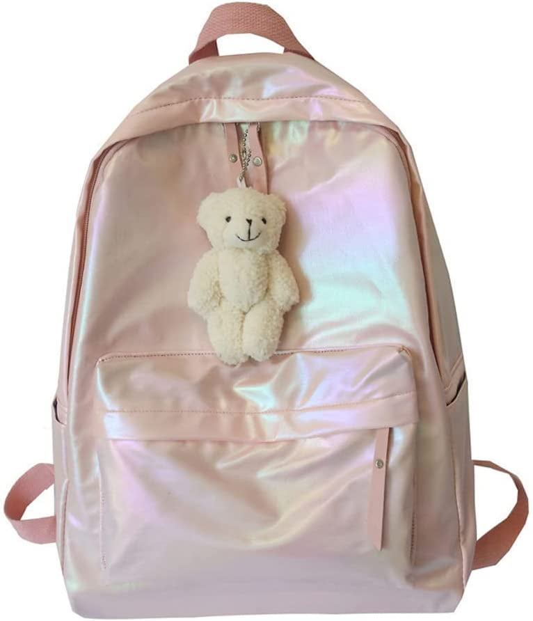 DanceeMangoos Preppy Backpack with Plushie Y2K Preppy Aesthetic