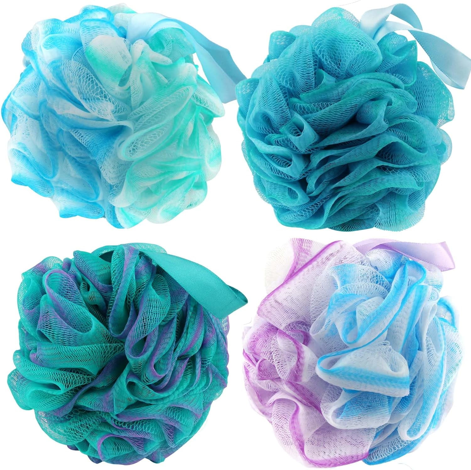 DanceeMangoos Shower Loofah Sponge 70g/PCS，4 Pack Bath Sponges Deep ...