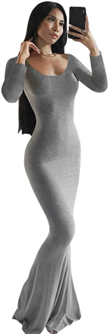 DanceeMangoos Soft Lounge Long Sleeve Dress for Women Maxi Dress for Women  Long Sleeve Maxi Dress for Women