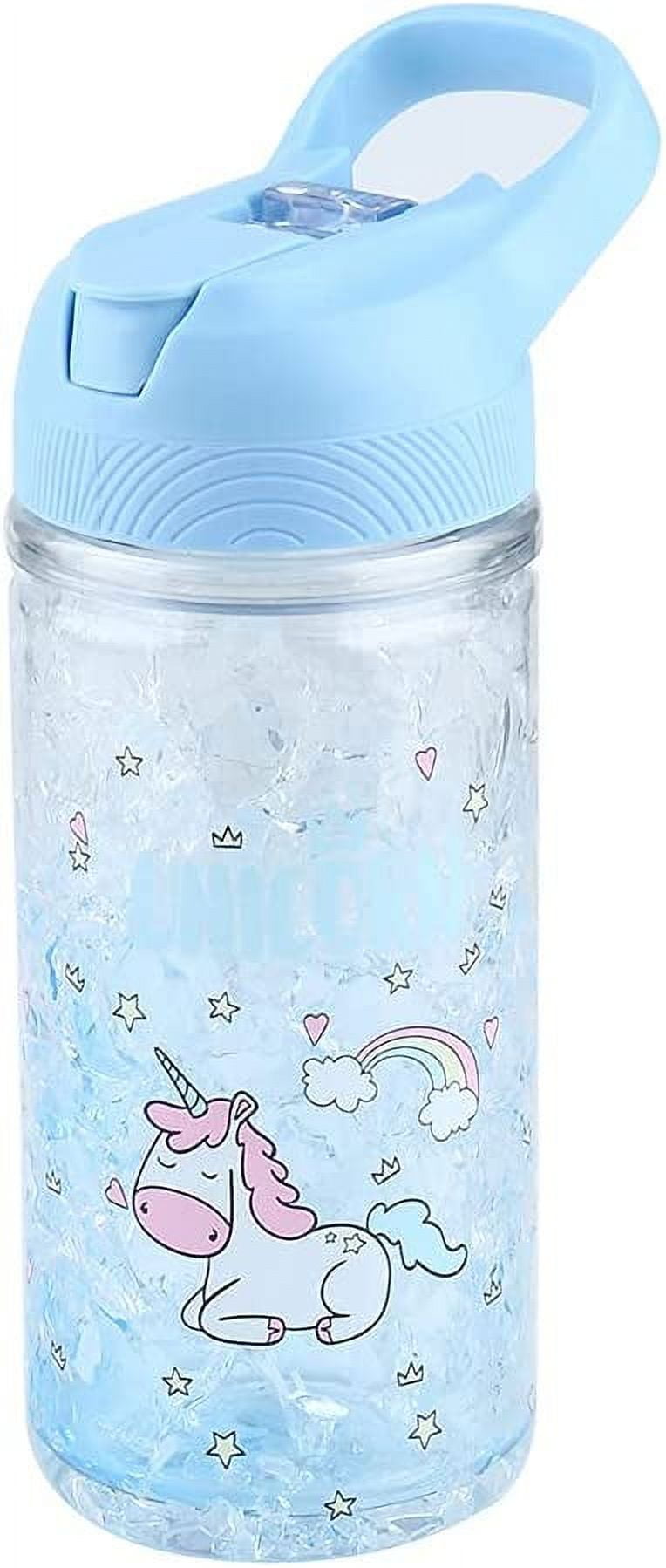 Unicorn Water Bottle for Girls and Boys with Pop it Keyring – 500 ml Kids Drinking  Bottle with Spout for School – Collapsible Leakproof BPA Free for Children  Drinks – BigaMart