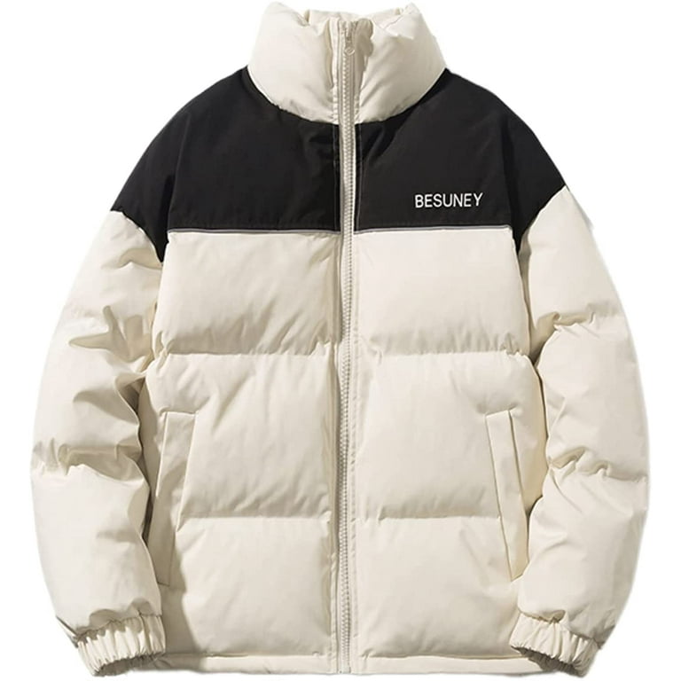 DanceeMangoos Unisex Color Block Puffer Jackets Lightweight Padded
