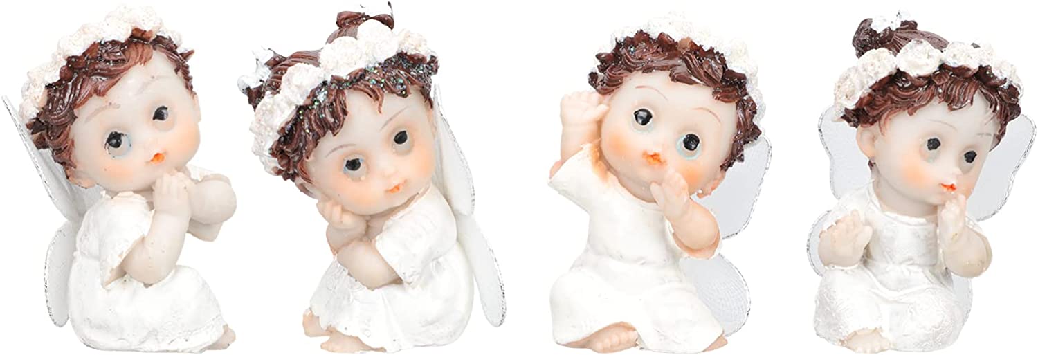 DanceeMangoos Wedding Cherub Sculpture Miniature Angel Figurine 4Pcs
