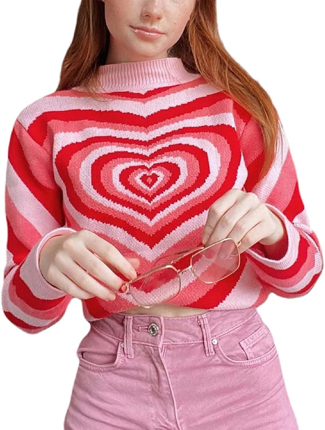 Heart frayed shop sweater