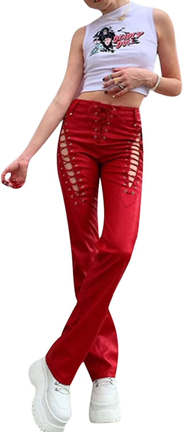 AlielNosirrah- 'Snake Dance' Lace Up Pu Leather Pants | Lace up leather  pants, Leather pants, Metal clothing