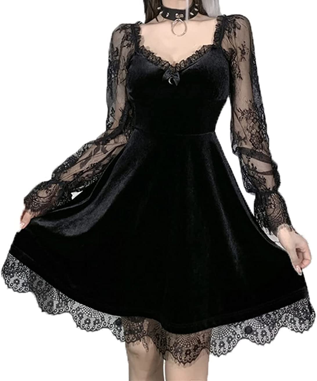 DanceeMangoos Women Gothic Punk Mini Dress Sexy Halloween Cocktail Party  Dresses Kawaii Lolita - Walmart.com