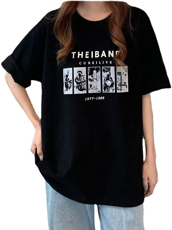 DanceeMangoos Women Oversized Goth T-Shirt Y2k Harajuku Summer 