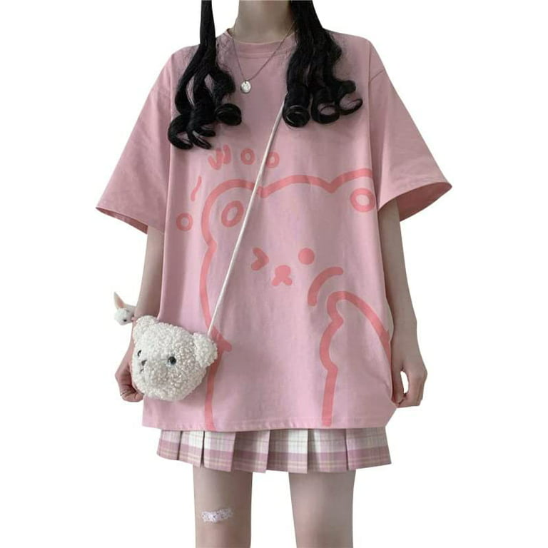 Cute Y2K Kawaii Pink & White Ombre Gradient Shirt