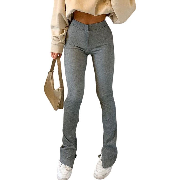 DanceeMangoos Women's Casual Sport Bootcut Sweatpants Long Stretchy Bootleg  Pants (Grey-XS) - Walmart.com