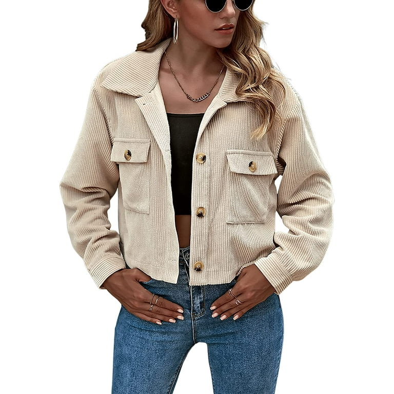 Beige corduroy jacket womens sale