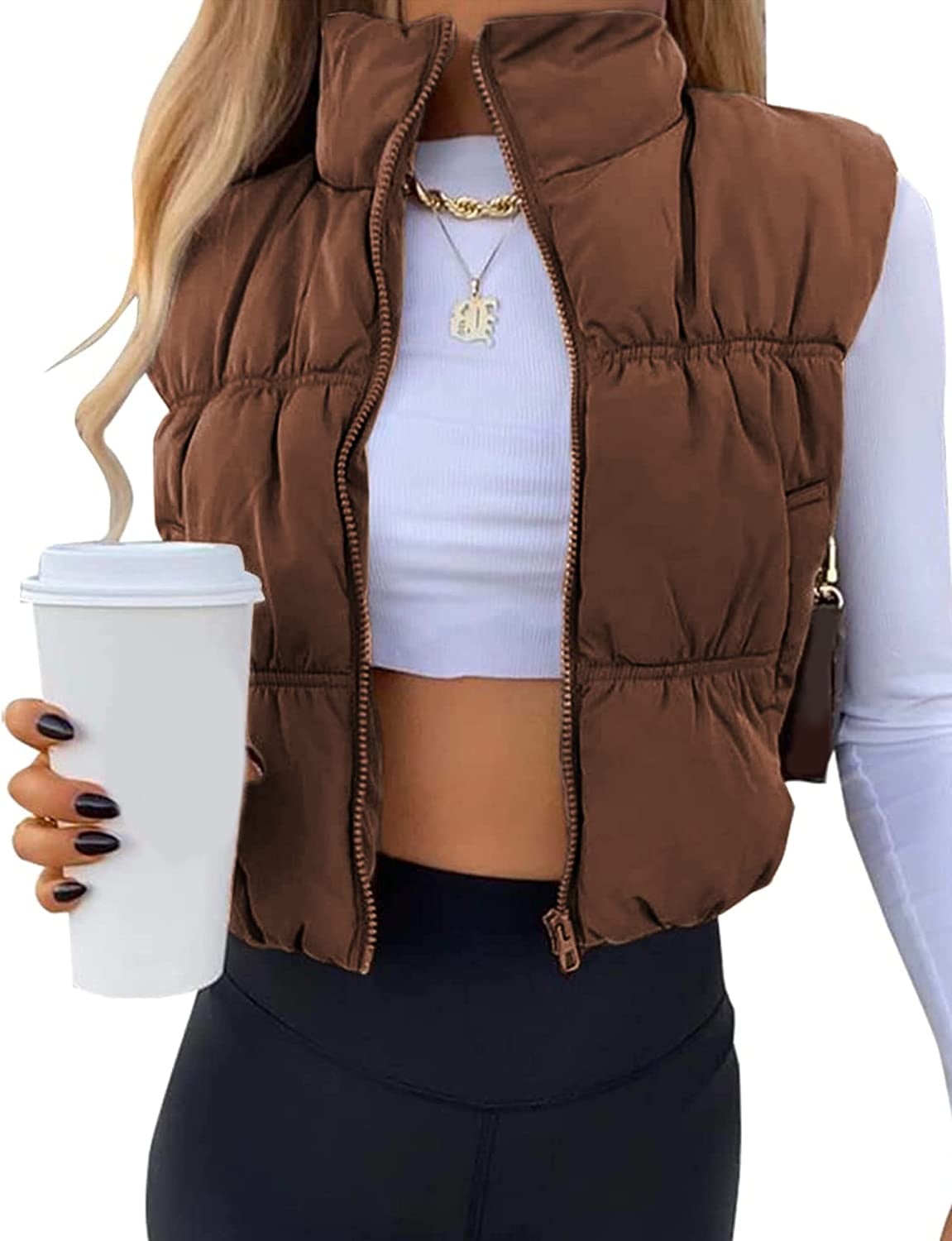  Women Cropped Puffer Vest with Hood Zip Up Sleeveless Bread  Jacket Winter Warm Vest Down Coat Quilted Puffer Vest Outerwear : Clothing,  Shoes & Jewelry