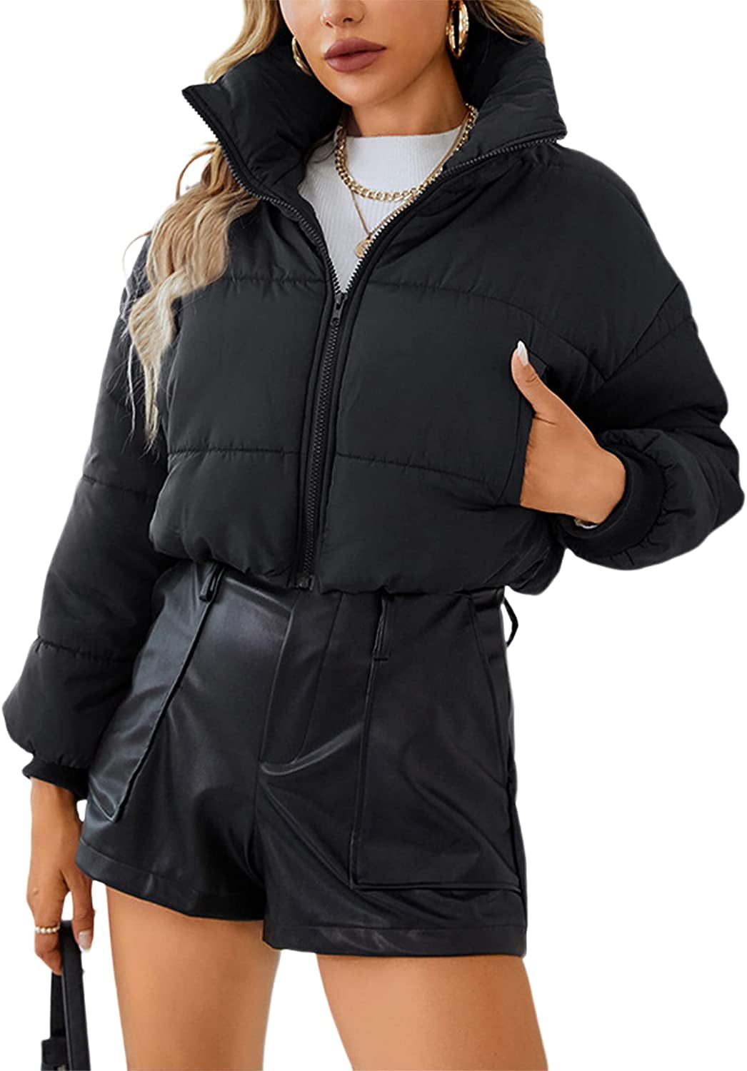 keusn women's packable down jacket lightweight puffer jacket hooded winter  coat black xl 