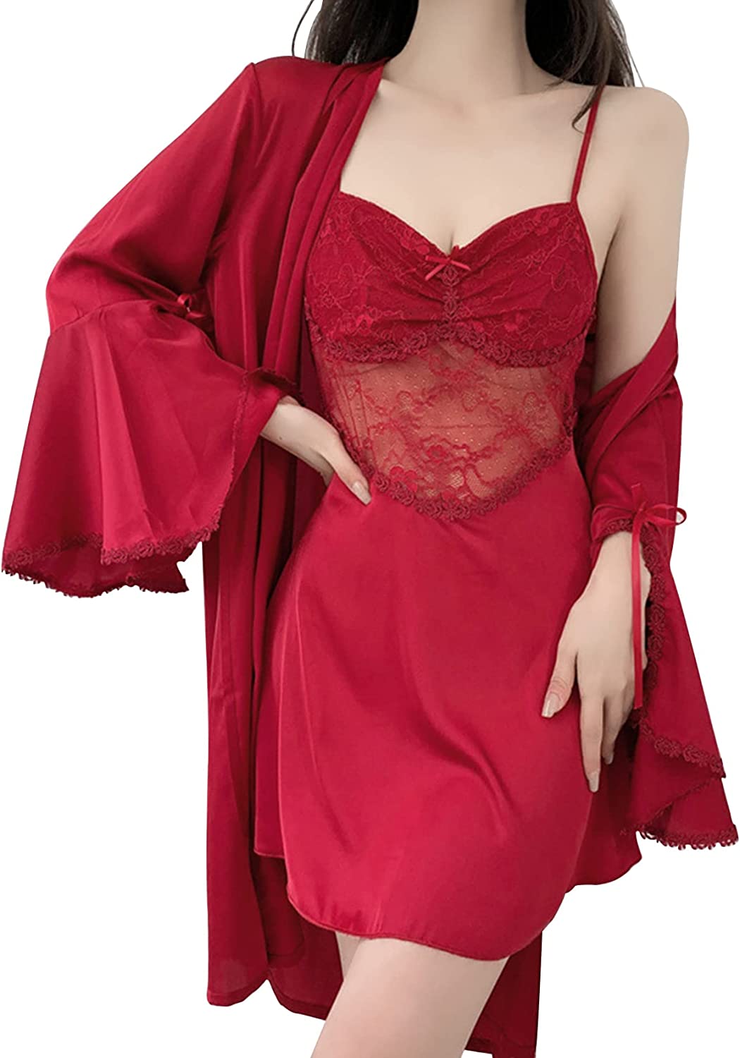Sexy Dreamy White Satin Robe Gift Set main image 1