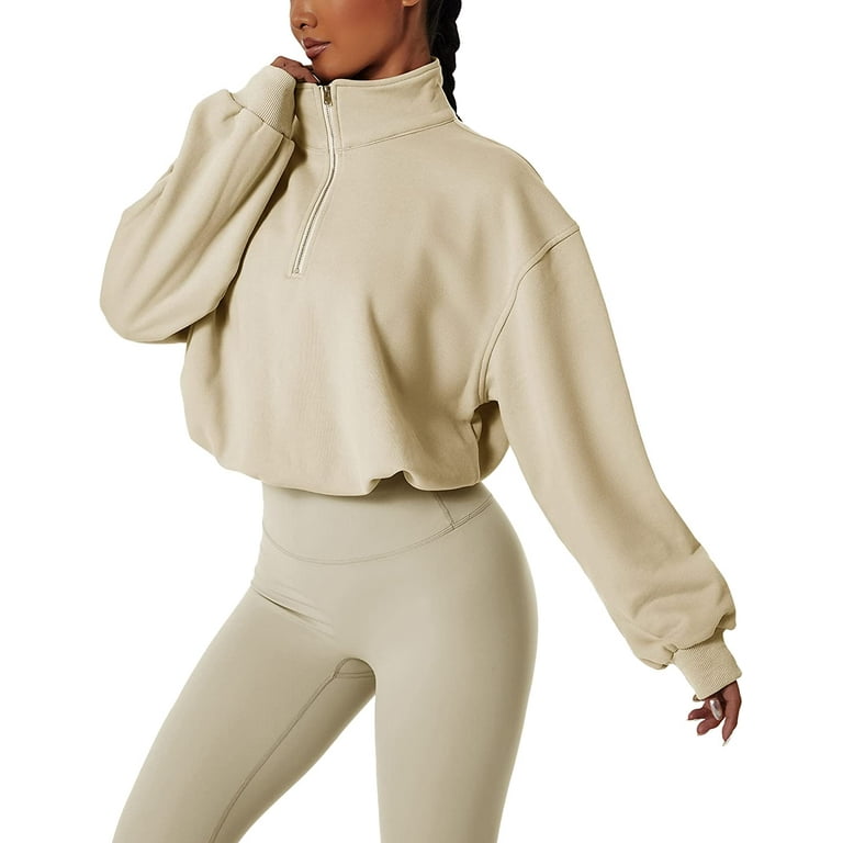 Half zip pullover cropped online