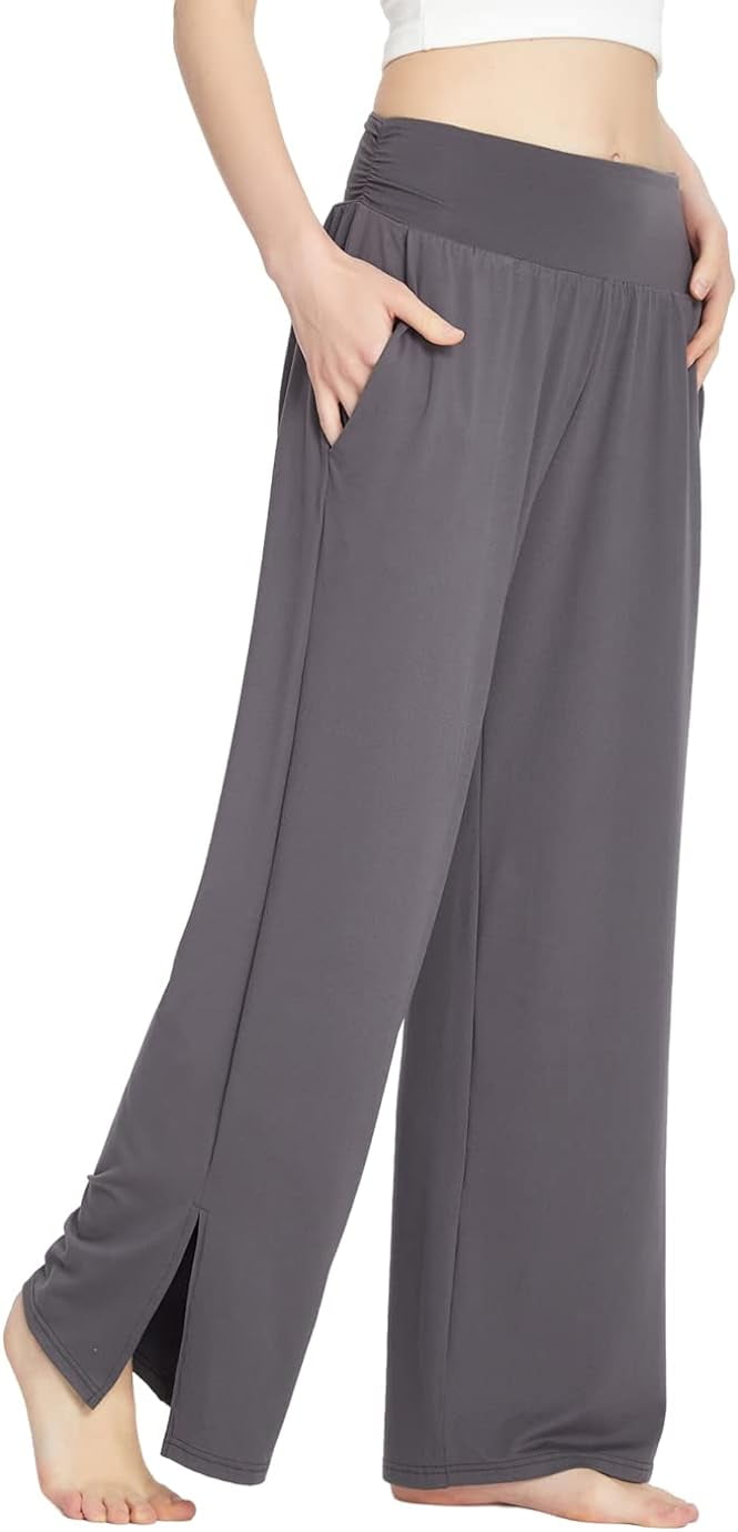 DanceeMangoos Womens High Waist Wide Leg Yoga Pants Loose Fit Lounge