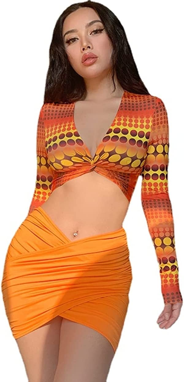 DanceeMangoos Y2k Aesthetic Skirt Sets Women 2 Piece Outfits Crop Top and  Skirt Set for Women Y2k Sets 2 Piece Outfit 